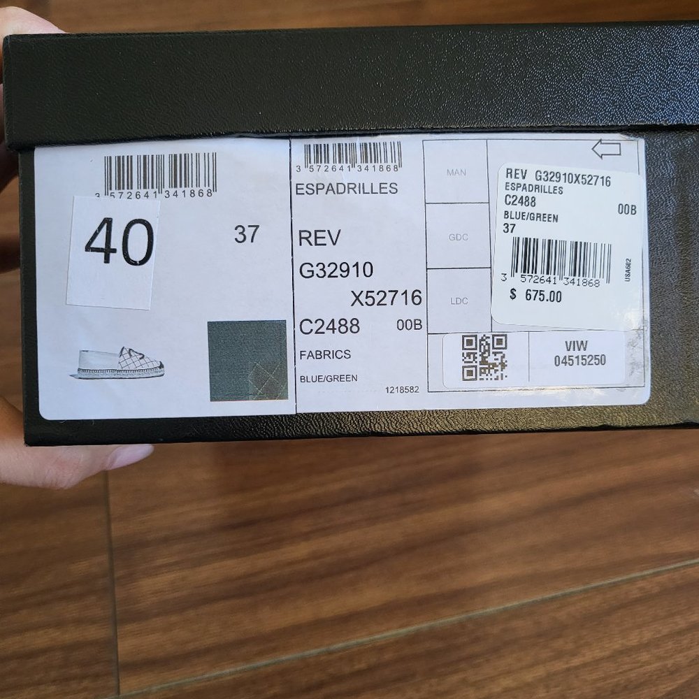 Chanel espadrilles fabric blue/green CC - Picture 3 of 12